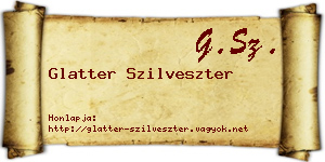 Glatter Szilveszter névjegykártya
